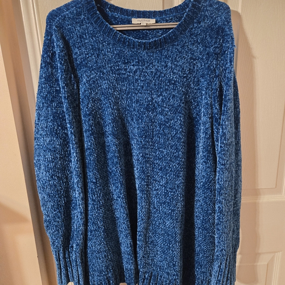 Blue Chenille Sweater
